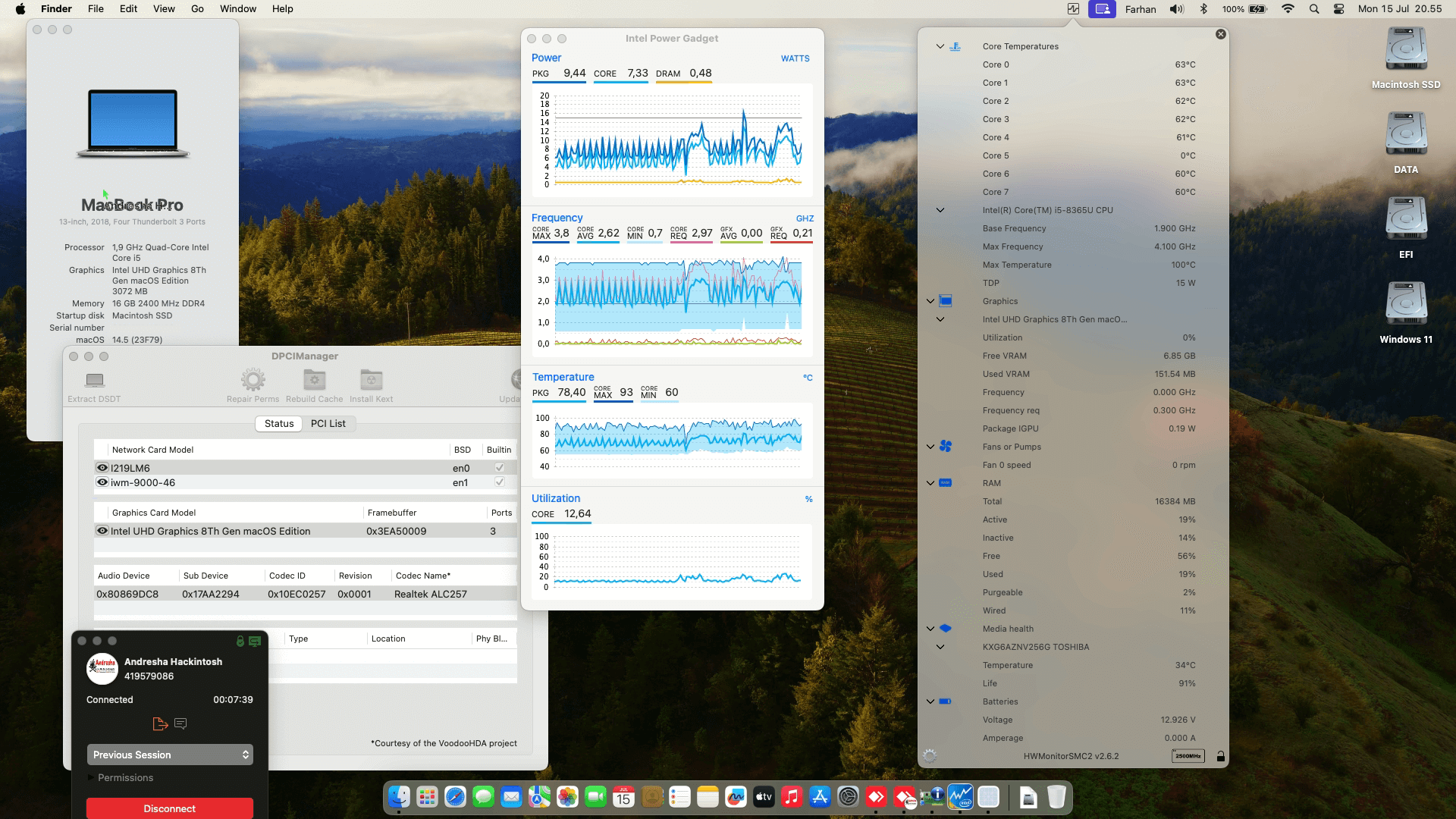 Success Hackintosh macOS Sonoma 14.5 Build 23F79 in Lenovo Thinkpad X390